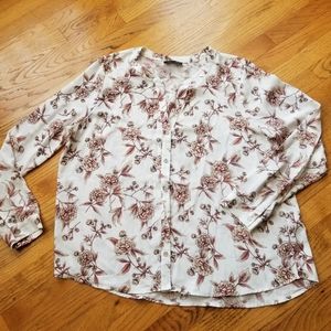 Forever 21 Long Sleeve Floral Blouse